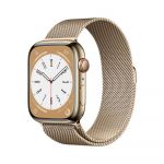 Apple Watch Series 8 GPS+Cellular 45mm Aço Inoxidável Dourado c/ Loop Milanesa Dourada