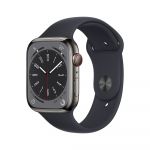 Apple Watch Series 8 GPS+Cellular 45mm Aço Inoxidável Grafite c/ Bracelete Desportiva Meia-noite
