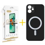 Accetel Pack 2x Película de Vidro Temperado 2.5D + Capa Accetel iPhone 11 Compatível com Magsafe Magnetic Black - 8434010338242