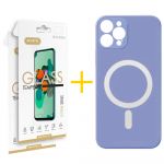 Accetel Pack 2x Película de Vidro Temperado 2.5D + Capa Accetel iPhone 14 Pro Max Compatível com Magsafe Magnetic Violet - 8434010336965