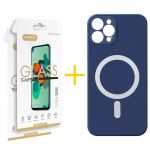 Accetel Pack 2x Película de Vidro Temperado 2.5D + Capa Accetel iPhone 14 Pro Max Compatível com Magsafe Magnetic Blue - 8434010336958