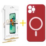 Skyhe Pack 2x Película de Vidro Temperado 2.5D + Capa Skyhe iPhone 14 Pro Max Compatível com Magsafe Magnetic Red - 8434010336934