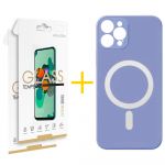 Skyhe Pack 2x Película de Vidro Temperado 2.5D + Capa Skyhe iPhone 14 Pro Max Compatível com Magsafe Magnetic Violet - 8434010336910