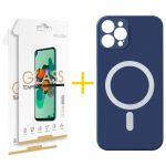 Skyhe Pack 2x Película de Vidro Temperado 2.5D + Capa Skyhe iPhone 14 Pro Max Compatível com Magsafe Magnetic Blue - 8434010336903