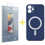 Accetel Pack 1x Película de Vidro Temperado Anti-estático + Capa Accetel iPhone 11 Compatível com Magsafe Magnetic Blue - 8434010338754