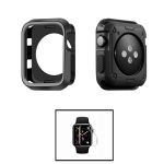 Kit Capa Military DoubleColor + Película de Hidrogel para Apple Watch SE (2022) 44mm Black/Grey