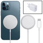 Kit Base Carregador USB-C Fastcharge 20W + Magnetic Wireless Fast Charger para iPhone 14 White