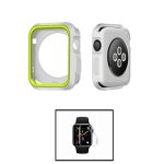 Kit Capa de Proteção Reforçada + Película de Hydrogel para Apple Watch SE (2022) 44mm Grey/Green - 7427285808429
