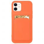 Hurtel Capa iphone 13 Mini Porta Cartões Soft Laranja