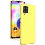 Capa Silicone Suave Amarelo Samsung Galaxy A12 com 2 películas vidro temperado - 2033236472745