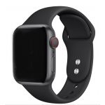 Bracelete Silicone para Apple Watch SE (2022) 44mm Black - 7427285819784