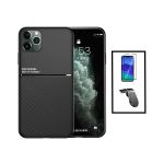 Kit Capa Traseira Magnética Anti Choque + Película de Vidro Temperado GorilasGlass + Suporte de Carro Magnético L para iPhone 14 Pro Black - 7427285817728