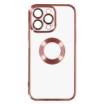 Avizar Capa iPhone 14 Pro Max Silicone Transparente Contorno Rosa Cromado - Back-krokam-pk-14x