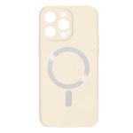 Avizar Capa para iPhone 14 Pro Max Compatível Magsafe Semi Rígida Soft-touch Branco - Back-fast-ms-wh-14x