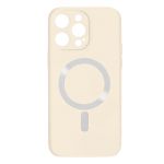 Avizar Capa para iPhone 14 Pro Compatível Magsafe Semi Rígida Soft-touch Branco - Back-fast-ms-wh-14p