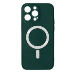 Avizar Capa para iPhone 14 Pro Compatível Magsafe Semi Rígida Soft-touch Verde-escuro - Back-fast-ms-gn-14p