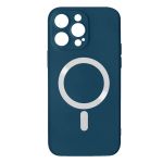 Avizar Capa para iPhone 14 Pro Compatível Magsafe Semi Rígida Soft-touch Blue - Back-fast-ms-bl-14p