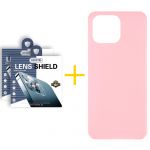 Accetel Pack 2x Película de Câmara + Capa Accetel Apple iPhone 14 Pro Max Silicone Liso Pink - 8434010328212
