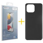 Accetel Pack 1x Película de Vidro Temperado Anti-estático + Capa Accetel Apple iPhone 14 Pro Max Silicone Líquido Black - 8434010325112