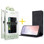 Accetel Pack 2x Película de Vidro Temperado Anti-spy + Capa Accetel Apple iPhone 14 Pro Max Prm Flip Cover Black - 8434010324375