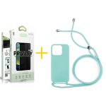 Accetel Pack 1x Película de Vidro Temperado Anti-spy + Capa Accetel Apple iPhone 14 Pro Max Gel Rope Green Água - 8434010323743