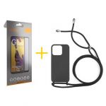 Accetel Pack 1x Película de Vidro Temperado Full + Capa Accetel Apple iPhone 14 Pro Max Gel Rope Black - 8434010322401