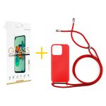 Skyhe Pack 1x Película de Vidro Temperado 2.5D + Capa Skyhe Apple iPhone 14 Pro Max Gel Rope Red - 8434010320803