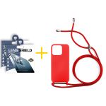 Skyhe Pack 2x Película de Câmara + Capa Skyhe Apple iPhone 14 Pro Gel Rope Red - 8434010318718