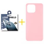 Accetel Pack 1x Película de Câmara + Capa Accetel Apple iPhone 14 Pro Silicone Liso Pink - 8434010318251