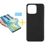 Skyhe Pack 2x Película de Hidrogel + Capa Skyhe Apple iPhone 14 Pro Silicone Líquido Black - 8434010317438