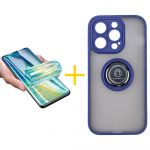 Accetel Pack 1x Película de Hidrogel + Capa Accetel Apple iPhone 14 Pro Gel Bumper Ring Blue - 8434010317087