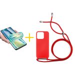 Accetel Pack 1x Película de Hidrogel + Capa Accetel Apple iPhone 14 Pro Gel Rope Red - 8434010317063