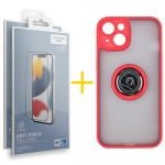Skyhe Pack 2x Película de Vidro Temperado Anti-estático + Capa Skyhe Apple iPhone 14 Plus Gel Bumper Ring Red - 8434010307361