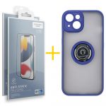 Skyhe Pack 2x Película de Vidro Temperado Anti-estático + Capa Skyhe Apple iPhone 14 Plus Gel Bumper Ring Blue - 8434010307354