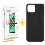Accetel Pack 2x Película de Vidro Temperado 2.5D + Capa Accetel Apple iPhone 14 Plus Silicone Líquido Black - 8434010304353