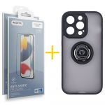 Accetel Pack 2x Película de Vidro Temperado Anti-estático + Capa Accetel Apple iPhone 14 Pro Gel Bumper Ring Black - 8434010316424