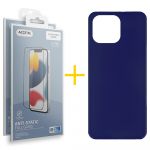 Accetel Pack 2x Película de Vidro Temperado Anti-estático + Capa Accetel Apple iPhone 14 Pro Silicone Liso Blue - 8434010316295