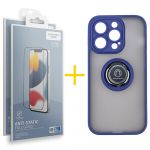 Skyhe Pack 2x Película de Vidro Temperado Anti-estático + Capa Skyhe Apple iPhone 14 Pro Gel Bumper Ring Blue - 8434010316110