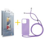 Skyhe Pack 2x Película de Vidro Temperado Anti-estático + Capa Skyhe Apple iPhone 14 Pro Gel Rope Violet - 8434010316066