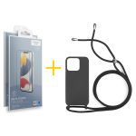 Skyhe Pack 2x Película de Vidro Temperado Anti-estático + Capa Skyhe Apple iPhone 14 Pro Gel Rope Black - 8434010316059