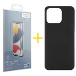 Skyhe Pack 1x Película de Vidro Temperado Anti-estático + Capa Skyhe Apple iPhone 14 Pro Silicone Líquido Black - 8434010315496