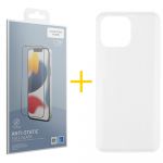 Skyhe Pack 1x Película de Vidro Temperado Anti-estático + Capa Skyhe Apple iPhone 14 Pro Silicone Liso Clear - 8434010315342