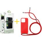 Accetel Pack 1x Película de Vidro Temperado Anti-spy + Capa Accetel Apple iPhone 14 Pro Gel Rope Red - 8434010314468