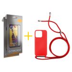 Skyhe Pack 2x Película de Vidro Temperado Full + Capa Skyhe Apple iPhone 14 Pro Gel Rope Red - 8434010313478