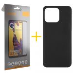 Accetel Pack 1x Película de Vidro Temperado Full + Capa Accetel Apple iPhone 14 Pro Silicone Líquido Black - 8434010313188