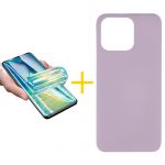 Accetel Pack 1x Película de Hidrogel + Capa Accetel Apple iPhone 14 Pro Max Silicone Líquido Purple - 8434010326416