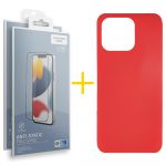 Skyhe Pack 2x Película de Vidro Temperado Anti-estático + Capa Skyhe Apple iPhone 14 Pro Max Silicone Líquido Red - 8434010325495