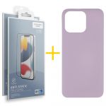 Skyhe Pack 2x Película de Vidro Temperado Anti-estático + Capa Skyhe Apple iPhone 14 Pro Max Silicone Líquido Purple - 8434010325440