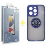 Skyhe Pack 2x Película de Vidro Temperado Anti-estático + Capa Skyhe Apple iPhone 14 Pro Max Gel Bumper Ring Blue - 8434010325419