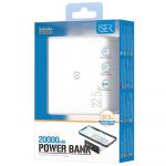 Powerbank ISER Portátil para Aparelhos Eletrónicos c/ Luzes LED e Wireless SD2002 BRANCO - 8435606814874